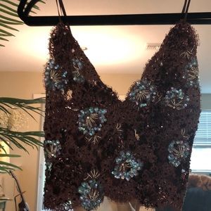 Haute Couture lace and sequin top